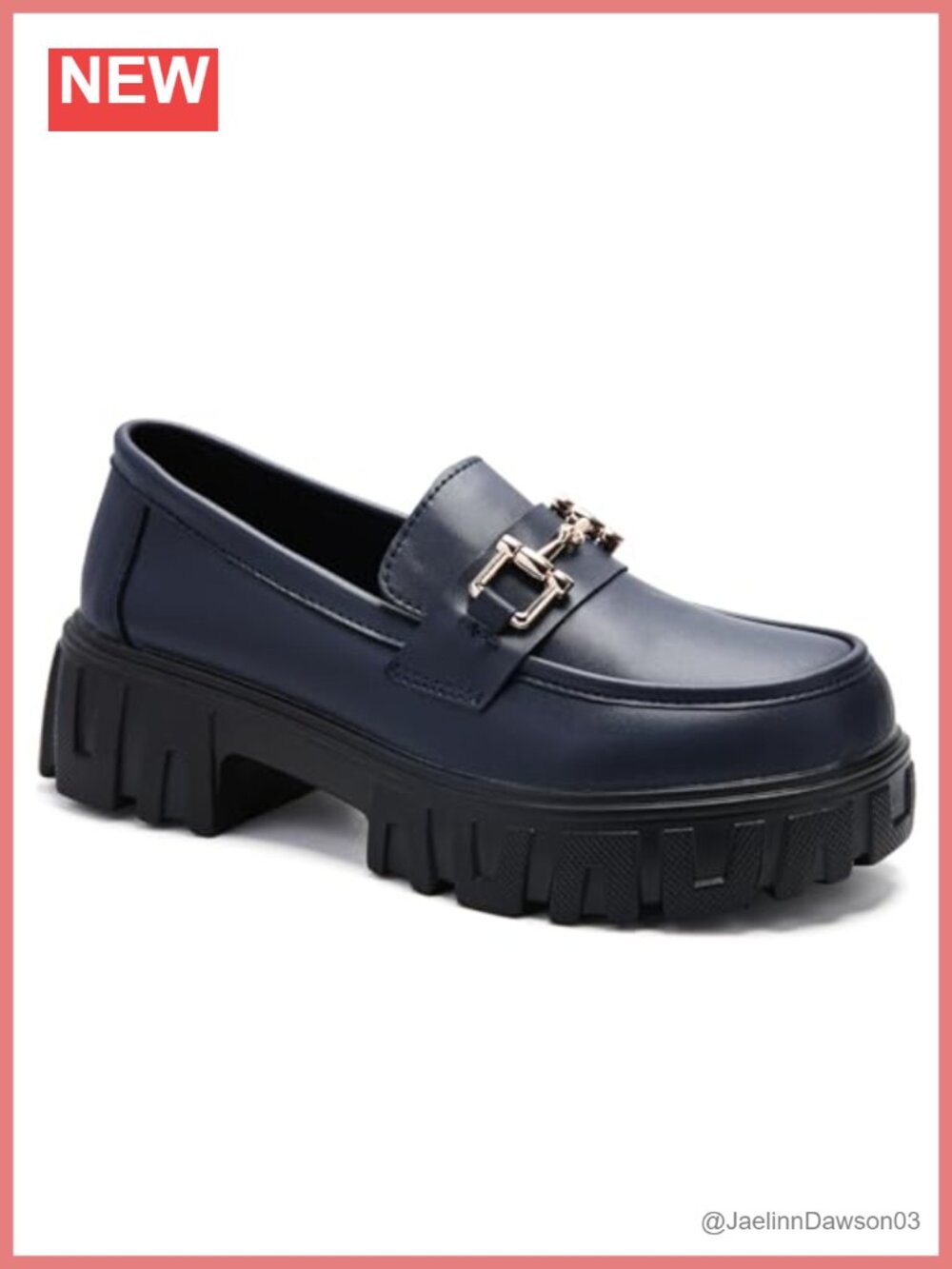 Women's Platform Loafers with Chain, Slip-On, Memory Foam Insole